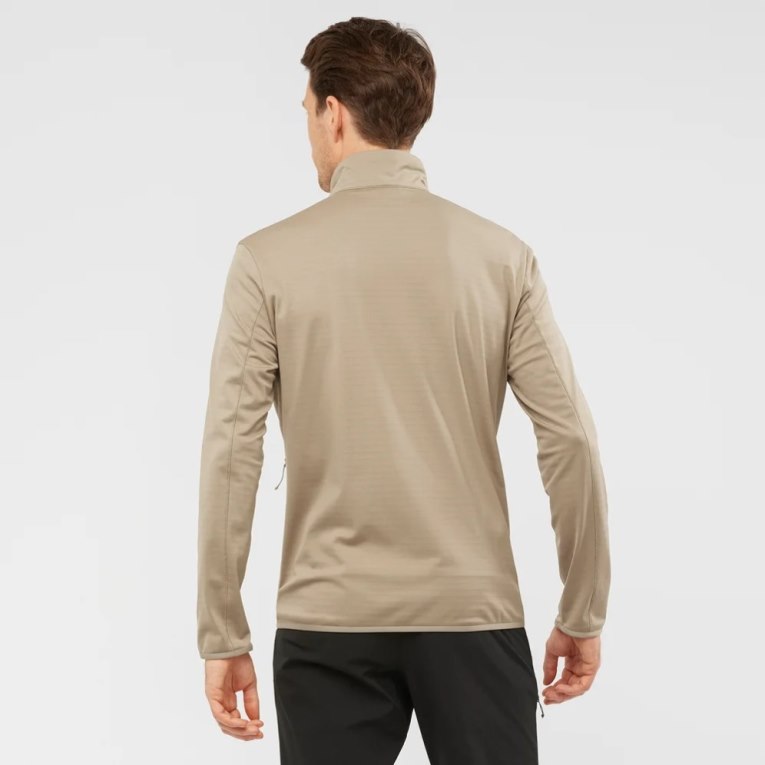 Chaquetas Salomon Essential Lightwarm Full Zip Hombre Beige | MX CPON301